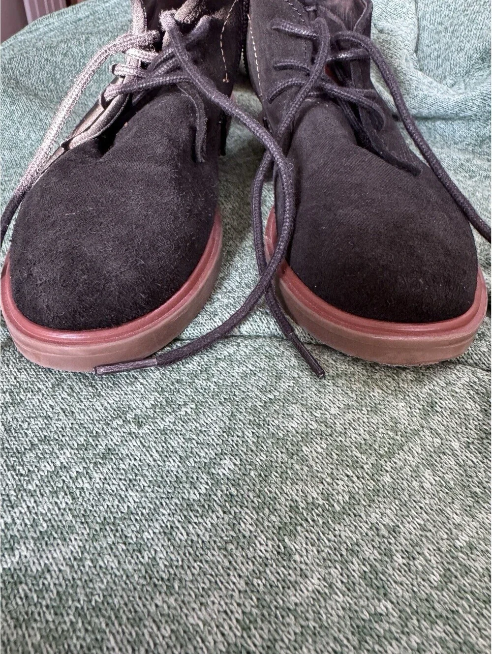 Steve Madden Kids Black Leather Chukka Ankle Boots Lace Up Side Zip US 2